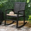 JONATHAN Y Ned Modern Chevron-Back 300-Lbs Support Acacia Wood Patio Outdoor Rocking Chair - 4 of 4