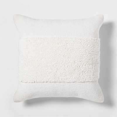 Modern Tufted Square Throw Pillow White - Threshold™