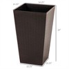 SKRAN Set of 3 Tall Planters with Drainage Hole, Outdoor Flower Pots, Indoor Planters for Porch, Front Door, Entryway, Patio and Deck, Brown - 3 of 4