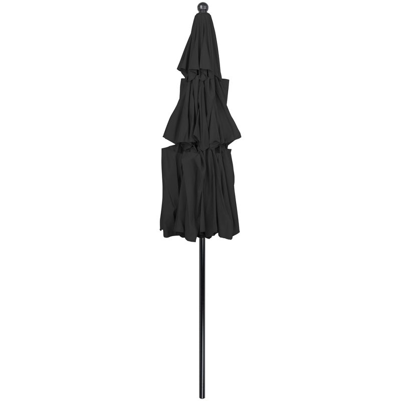 Northlight 9.75ft Outdoor Patio Market Umbrella with Hand Crank and Tilt, Black, 4 of 7