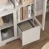 VANIRROR Accent Storage Cabinet with Glass Doors and Drawer, Open Storage Space for Bedroom or Living Room, Storage Cabinet for Organizing and Display - 4 of 4