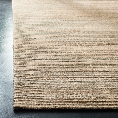 Natural Handwoven Cotton Stripe Square Area Rug