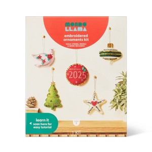 Christmas Craft 5ct Felt Ornaments Embroidery Kit - Mondo Llama™ - 1 of 4