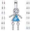 Baby Boy Birthstone Charm for Mom |Girl Birthday Kids for Family Tree Grandma Grandkids Necklace by Ginger Lyne CZ  Sterling Silver - 2 of 4