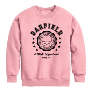 Boys' - Garfield - Varsity Seal Graphic Long Sleeve Fleece Sweatshirt - 1 of 3