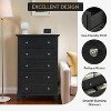 5-Drawer Vintage Dresser - TV Stand + Storage with Metal Handles for Bedroom & Living Room - 4 of 4