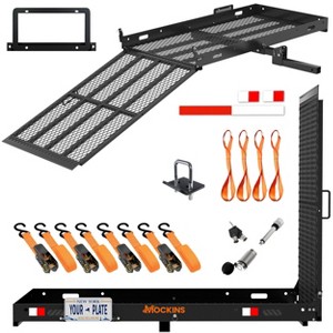 Mockins  60"x30"x5" XL Wheelchair Hitch Carrier with Loading Ramp and Cargo Carrier Accessories - 1 of 4