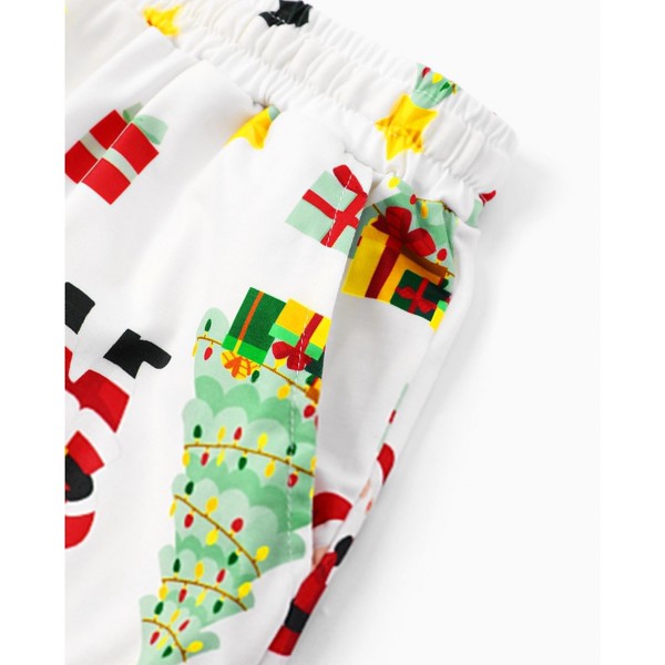 Pijama Familiar a Juego de Navidad con Estampado de Santa Claus y Árbol, Verde Claro 7