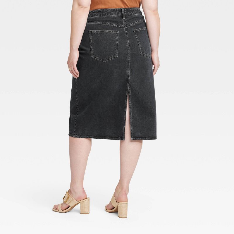 Women's High-Rise Denim Midi Skirt - Universal Thread™, 3 of 8