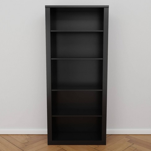 72 Elaine 5 Shelf Standard Bookcase Black - Brookside Home