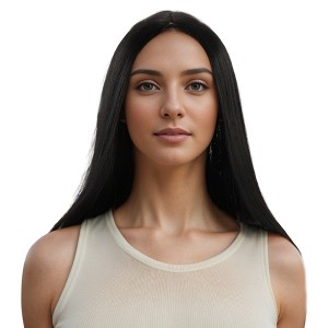 Unique Bargains Women's Straight Long Hair Wig High Temperature Fiber 1 Pc - 1 of 4