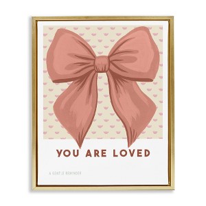 Stupell Industries Coral Bow You Are Loved Floating Frame Canvas Art - 1 of 4