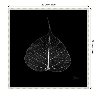 Amanti Art Minimalist Leaf on Black I by Patricia Pinto Canvas Wall Art Print Framed 22 x 22-in.