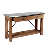 Alaterre Furniture Millwork 50 in. Console Table, Industrial Style Wood and Zinc Metal with Drawers and Shelf, Sturdy Entryway Table or Media Stand - 2 of 4