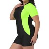 Agnes Orinda Women's Plus Size Tummy Control Colorblock Zip Front Rashguard One-Piece Swimsuit - 2 of 4