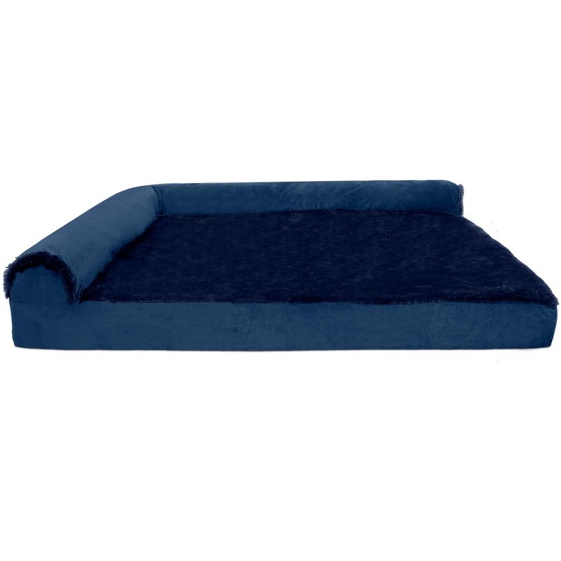FurHaven Plush & Velvet Deluxe Chaise Lounge Cooling Gel Top Memory Foam Sofa Dog Bed, 2 of 4