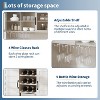 72" Farmhouse Coffee Bar Cabinet with 4 Doors, 2 Drawers, Wine Rack & Glass Holder, Kitchen Storage Buffet, White Pantry Hutch for Dining Room - 4 of 4