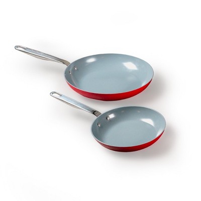 Guy Fieri's Flavortown 2-Piece Ceramic Cookware Set, Nonstick Frying Pan Set 10" and 12", Made without PFAS PTFE PFOA, Oven and Dishwasher Safe