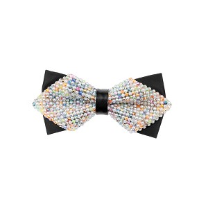 INSPIRE CHIC Men's Diamond Pre-tied Adjustable Neck Tie Fashion Bow Tie for Wedding Party Business - 1 of 4