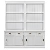 Bookshelf with Sliding Doors LED Lighting and Drawers for Home Office 83in Tall Storage -3irtyhousy - 3 of 4