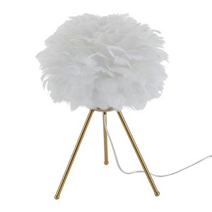 YIYIBYUS White Feather Lamp Tripod Lamp, Desk Lamp Unique Bedside Lamps - 1 of 4