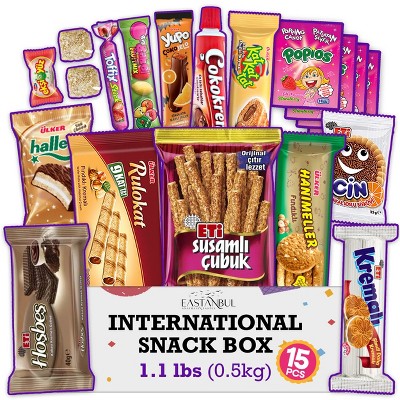 Eastanbul International Snack Box, Premium 12 Full-Size Foreign Snack Box, 1.3lb