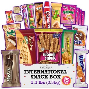 Eastanbul International Snack Box, Premium 12 Full-Size Foreign Snack Box, 1.3lb - 1 of 4