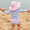 RuffleButts Seersucker Long Sleeve Rash Guard One Piece & Hat Set - 4 of 4