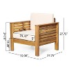 Christopher Knight Home Louver Outdoor Club Chairs with Cushions Acacia Wood Teak/Cream - 3 of 4