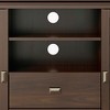 53" Solid Wood Tall TV Media Stand with Handcrafted Finish, Cord Management, and Tempered Glass Doors for Living Room and Bedroom - 3 of 4