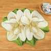Collections Etc Skid-Resistant Magnolia Blossom Shaped Tufted Rug 36" x 36" White - 2 of 3