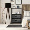 Sorbus 2 Drawers Nightstand with Shelf - Steel Frame, Wood Top & Easy Pull Fabric Bins - Perfect for Home, Bedroom, Office & More - Rustic Black - image 4 of 4