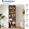 Rustic Industrial Bookcase - 6 Shelf Wood Organizer for Home, Office, Library | Sturdy Tall Storage Shelf for Living Room & Bedroom - 4 of 4