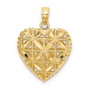 Black Bow Jewelry 14k Yellow Gold Diamond Cut Open Puffed Heart Pendant, 16mm - 3 of 4