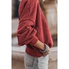 Amaryllis Women's Oversized Velour Sweatshirt Long-Sleeve Pullover Relaxed Fit Cozy Everyday Casual Lounge Top - 2 of 4