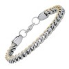 Steeltime Men's two tone stainless steel and 18k gold plated wheat link bracelet - 2 of 4