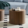 Sapphtopaz Modern Nesting Coffee Table Center Coffee Bar Round End Table Set with Stripes Design and Storage Space for Living Room, Bedroom - 2 of 4