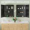 Elise Medicine Cabinet with Mirror, Surface or Recessed Bathroom Medicine Cabinet, Adjustable Tempered Glass Shelves, Reversible, Black - 4 of 4