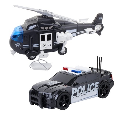 Remote control deals police car target