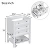 NicBex 24" Bathroom Storage Cabinet,Storage Cabinet with Drawers & Open Shelves,Bathroom Vanity with Solid Wood Frame,White - 3 of 4
