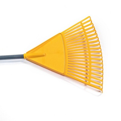 True Temper Real Leaf Rake for Kids, Durable Plastic with Hardwood Handle, 54" Long, Yellow