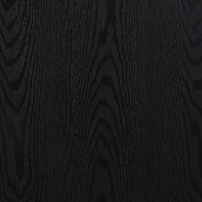 Black Oak and Gold Half-Moon 2-Tier End Table