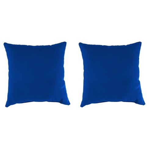 Outdoor Set Of 2 20 Accessory Toss Pillows In Sunbrella Canvas Pacific Blue Jordan Manufacturing Weather resistant Throw Cushions Target