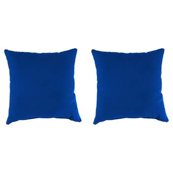Outdoor Set Of 2 20" Accessory Toss PillowsIn Sunbrella Canvas Pacific Blue  - Jordan Manufacturing