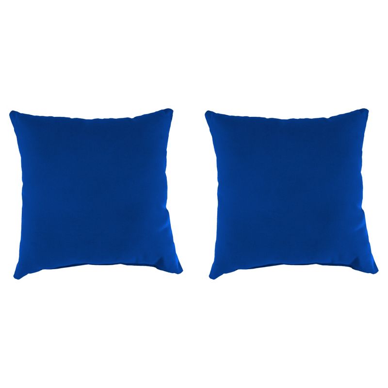 Outdoor Set Of 2 20" Accessory Toss PillowsIn Sunbrella Canvas Pacific Blue  - Jordan Manufacturing, 1 of 5