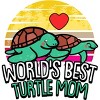 Junior's Design By Humans World's Best Turtle Mom Retro Stripes By animalshop T-Shirt - 2 of 2