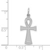 Black Bow Jewelry 14k White or Yellow Gold Textured Ankh Cross Pendant, 12 x 28mm - 4 of 4