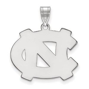 Black Bow Jewelry 10k White Gold North Carolina Tar Heels NCAA Large Pendant - 1 of 3