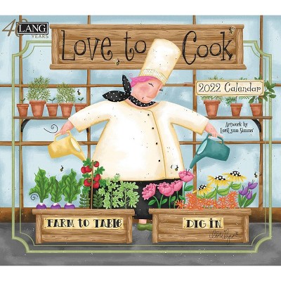 2022 Wall Calendar 12 Month 13.4"x24" Love to Cook - Lang
