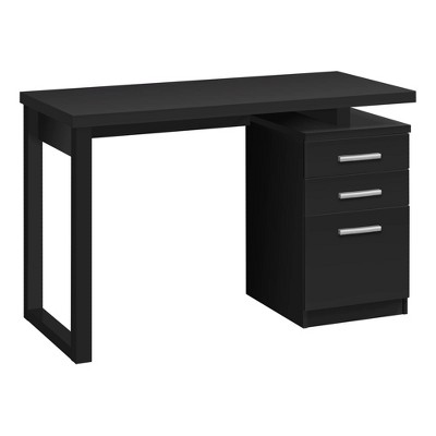 Monarch Specialties Computer Desk Home Office Laptop Left Right Set-Up Storage Drawers 48InchL Work Laminate Black Contemporary Modern